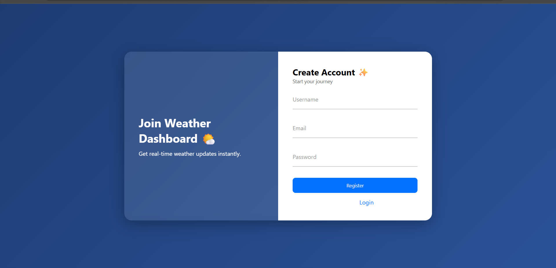 Weather Dashboard screenshot